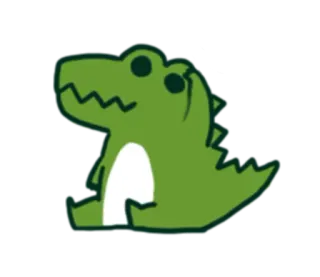 😏 c8ef666a sticker, dier, dinosaurus, cartoon, groen, schattig telegram sticker
