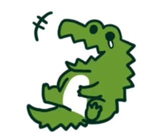 😂 d6541c77 F alligator, cartoon, dier, groen, krokodil telegram sticker