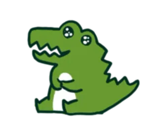 ☺️ d8612cd2 krokodil, alligator, dier, schattig, cartoon, groen, reptiel telegram sticker