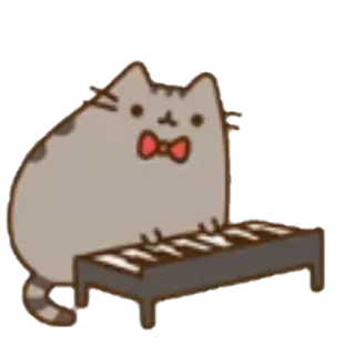 🎹 65dd41c8 Pusheen pusheen, katze, klavier, musik, keyboard, süß, cartoon telegram sticker