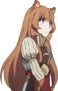 🤭 9cc96986 Raphtalia The Rising of the Shield Hero аниме, Рафталия, Восхождение Героя Щита, милый, тануки, персонаж telegram sticker