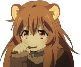 😋 e3598063 Raphtalia The Rising of the Shield Hero Аниме, Тануки, Милый, Рафталия, Ест telegram sticker