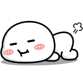 😑 ba333acf 卡通, 睡觉, 可爱, 角色, 白色 telegram sticker