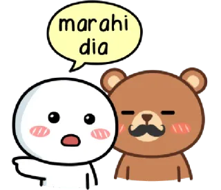 😤 c2e7ffe0 marahi dia 卡通, 指, 熊, 可爱 telegram sticker