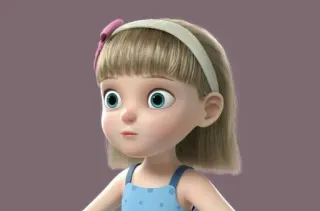 🦩 32ffd8a2 cartoon girl, cute, headband, animated character, girl, animation whatsapp sticker