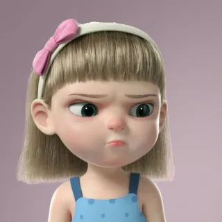 🦩 41e539fd cartoon, girl, animation, sad, upset, child whatsapp sticker