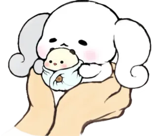 ☁ 39aba64e 귀여운, 만화, 카와이, 아기, 동물, 우정, 훈훈한 whatsapp sticker