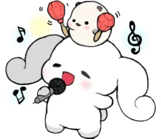 ☁ c0698661 만화, 귀여운, 노래, 마이크, 음악, 음표, 마라카스, 카와이 whatsapp sticker