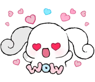 ☁ cc243871 WoW 귀여운, 만화, 하트, 사랑, 사랑스러운, 애니메이션 whatsapp sticker