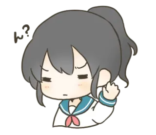 😑 53ad7833 средний палец, оскорбительный жест, мультфильм, аниме девушка, наклейка whatsapp sticker