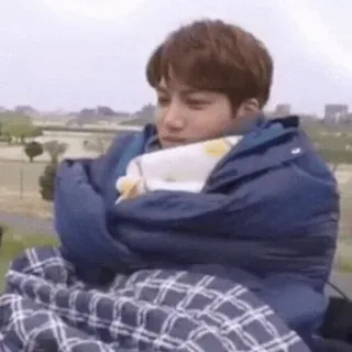 🌻 e7d4656b orang, kantong tidur, dingin, terbungkus whatsapp sticker