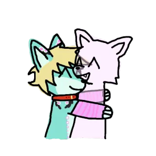 💖 9ce2037a cartoon, hug, animals, cute, kawaii, friendship, love whatsapp sticker