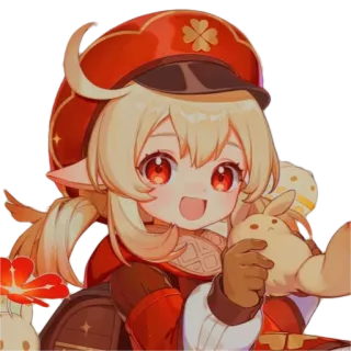 😀 48613c6c Klee Genshin Impact Аниме, Видеоигра, Кли, Genshin Impact, Персонаж, Красный, Милый, Девушка whatsapp sticker