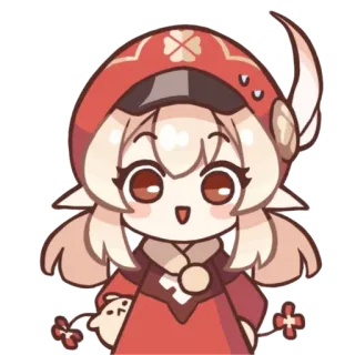 Cute Klee by @peach_artworld telegram stickers