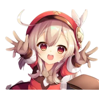 🤗 864e5d94 Klee Genshin Impact Аниме, Genshin Impact, Кли, Милый, Видеоигра, Персонаж, Наклейка whatsapp sticker