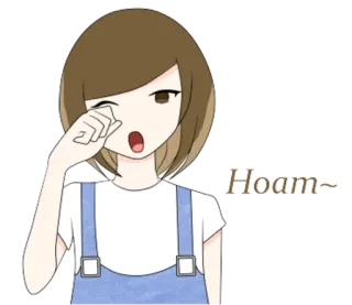 😪 2e78e40d Hoam~ 困, 打哈欠, 动漫, 女孩, 卡通 telegram sticker