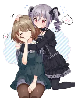 ❤️ 29dc9a83 Anime, Dziewczyna, Przyjaźń, Słodkie, Kreskówka, Ilustracja telegram sticker