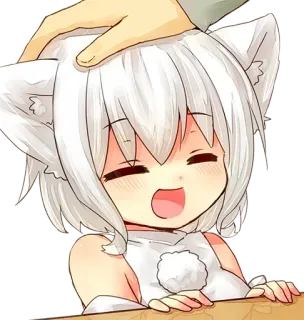 ❤️ feea5444 Anime, Kocica, Zwierzątko, Klepanie po głowie, Słodkie, Szczęśliwy telegram sticker