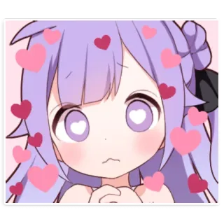 ✨ f378cbe8 애니메이션 여자, 카와이, 하트, 만화, 귀여운 telegram sticker