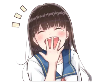 😂 25a60810 애니메이션, 여고생, 웃음, 여자, 행복, 카와이, 귀여운 telegram sticker