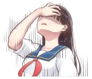 🌀 6639bcd1 애니메이션, 만화, 여자, 슬픈, 걱정, 교복 telegram sticker