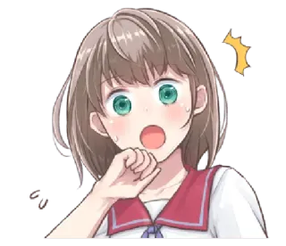 😲 663bd17f 애니메이션, 여자, 놀란, 충격받은, 귀여운 telegram sticker