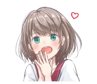 ❤️ 6cb1762a 애니메이션, 소녀, 귀여운, 하트, 스티커 telegram sticker