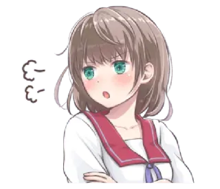 😮‍💨 a08ee097 애니메이션, 여자, 교복, 놀람 telegram sticker