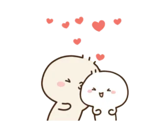 😘 3bbab7c6 liefde, koppel, harten, schattig, cartoon, relatie, genegenheid telegram sticker