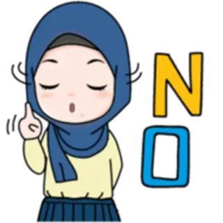 👎 113678dc NO Hijab, Muslim, Mädchen, Nein, Blau whatsapp sticker