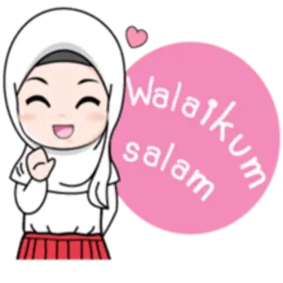 👋 138a10d2 Walaikum salam muslimisch, Gruß, Islam, Hijab, Chibi whatsapp sticker