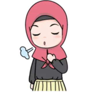 😅 1b36502b Mädchen, Hijab, Muslimisch, Cartoon, Süß whatsapp sticker