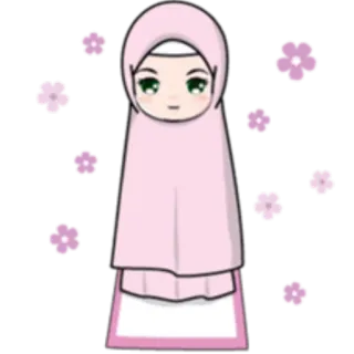 🙏 4f198278 Hijab, Muslim, Islamisch, Mädchen, Blumen, Pink whatsapp sticker