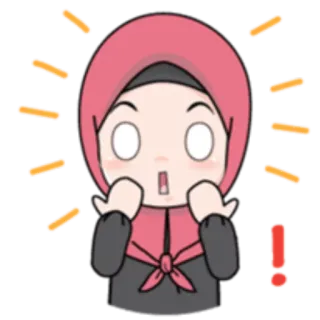 😳 ce7b802e Hijab, Muslim, geschockt, Ausruf, Überraschung whatsapp sticker