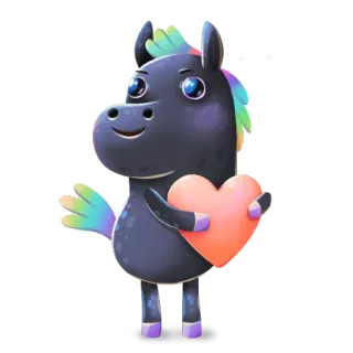❤️ 71062213 kỳ lân, trái tim, cầu vồng, ngựa pony, dễ thương, hoạt hình, tình yêu, động vật whatsapp sticker