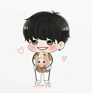 🍭 543903de JM❤YG kreskówka, słodkie, kpop, ilustracja, naklejka, sztuka telegram sticker