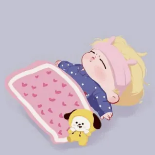 🍭 78799005 słodki, śpiący, kreskówka, postać, śpiący, lalka telegram sticker