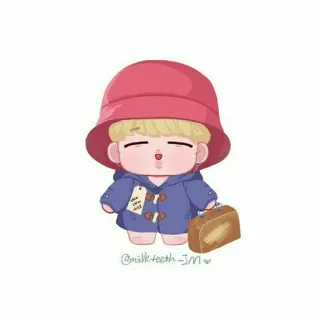 🍭 89033540 Paddington Bear @milk.teeth_JM kreskówka, Paddington, miś, słodki, walizka, rysunek, animacja telegram sticker