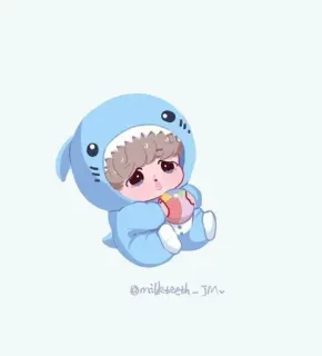 🍭 9c197851 @milkseeth_JM rekin, dziecko, słodki, kreskówka telegram sticker