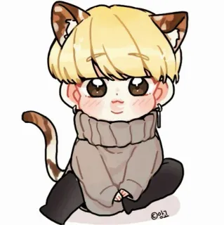 🍭 ddbfe380 kot, anime, kawaii, chibi, słodkie, kreskówka telegram sticker