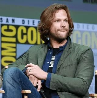 🤤 968e0be1 Jared Padalecki diễn viên, siêu nhiên, chương trình TV, người nổi tiếng, đàn ông, chân dung, SDCC telegram sticker