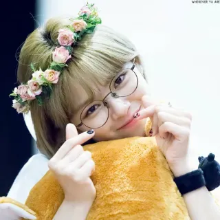 ❤️ 944f06db WHEREVER YU ARE woman, person, flower crown, glasses, cute, heart, portrait telegram sticker