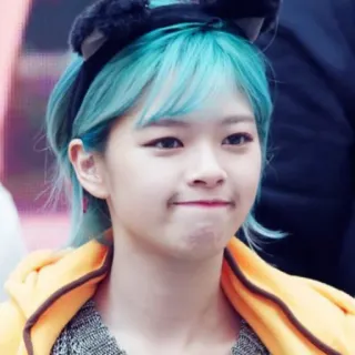 😶 e52b546d woman, girl, portrait, blue hair, headband, youth telegram sticker