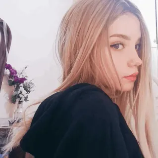 🦉 94858c14 肖像, 女人, 金发, 脸, 美丽 whatsapp sticker