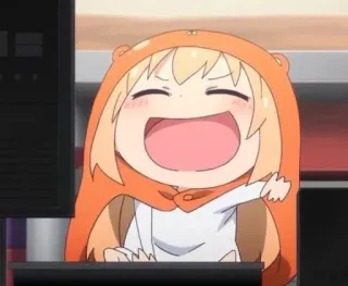 😄 15487b84 Umaru Doma Himouto! Umaru-chan 애니메이션, 만화, 우마루, 히모우토, 귀여운, 카와이, 행복한 telegram sticker