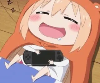 😌 bc676a48 Umaru Doma Himouto! Umaru-chan 애니메이션, 만화, 우마루, 귀여운, 행복한, 비디오 게임, 치비 telegram sticker