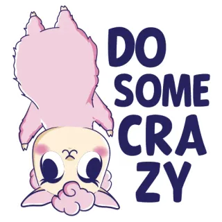 🤪 b0d17cfb DO SOME CRAZY cartoon, sheep, crazy, whimsical, cute, animal, fun telegram sticker