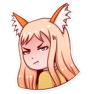 😡 0249e006 arrabbiato, volpe, orecchie da gatto, anime, cartone animato, furry telegram sticker