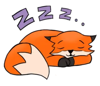 😴 8d91511e ZZZ renard, dormir, zzz, animal, dessin animé, mignon telegram sticker