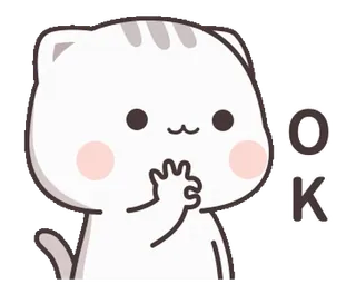 👌 09effce1 OK แมว, น่ารัก, สติกเกอร์, โอเค, อนุมัติ telegram sticker